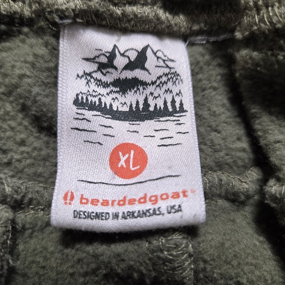 Bearded Goat Men's XL Green VOID Heavyweight Jogger Sweatpants Zip Back Pocket - Picture 7 of 8